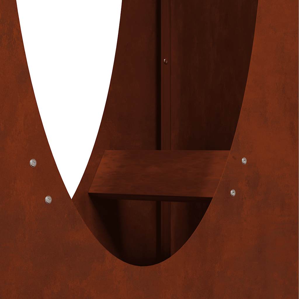 Rastrelliera per Legna da Ardere 50x23x100 cm in Acciaio Corten