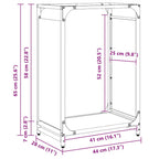 Rastrelliera per Legna da Ardere Antracite 44x28x65 cm