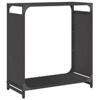 Rastrelliera per Legna da Ardere Nera 60x28x65 cm