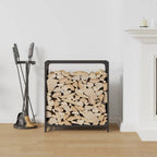 Rastrelliera per Legna da Ardere Nera 60x28x65 cm