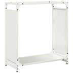 Rastrelliera per Legna da Ardere Bianca 60x28x65 cm