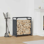 Rastrelliera per Legna da Ardere Antracite 60x28x65 cm