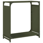Rastrelliera per Legna da Ardere Verde Oliva 60x28x65 cm