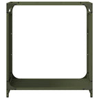 Rastrelliera per Legna da Ardere Verde Oliva 60x28x65 cm