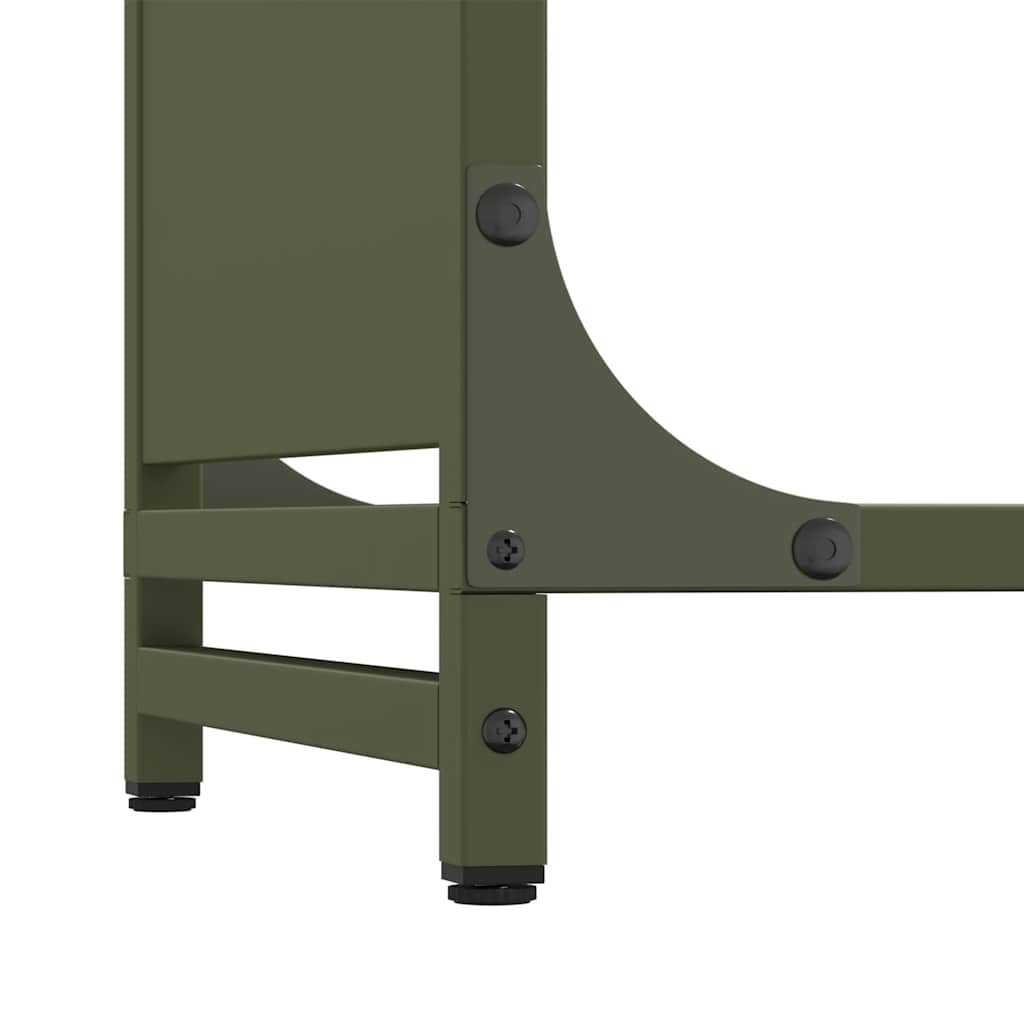 Rastrelliera per Legna da Ardere Verde Oliva 60x28x65 cm