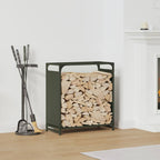 Rastrelliera per Legna da Ardere Verde Oliva 60x28x65 cm