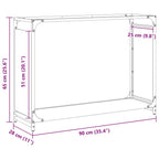 Rastrelliera per Legna da Ardere Nera 90x28x65 cm