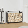 Rastrelliera per Legna da Ardere Nera 90x28x65 cm
