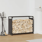 Rastrelliera per Legna da Ardere Nera 90x28x65 cm