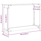 Rastrelliera per Legna da Ardere Antracite 90x28x65 cm