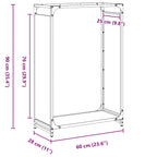 Rastrelliera per Legna da Ardere Nera 60x28x90 cm