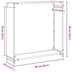 Rastrelliera per Legna da Ardere Bianca 90x28x90 cm