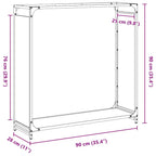 Rastrelliera per Legna da Ardere Antracite 90x28x90 cm