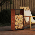 Rastrelliera per Legna da Ardere 40x30x80 cm in Acciaio Corten