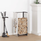 Rastrelliera per Legna da Ardere 40x30x80 cm in Acciaio Inox