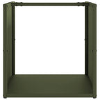 Rastrelliera per Legna da Ardere Verde Oliva 40x40x40 cm