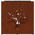 Rastrelliera per Legna da Ardere 40x40x40 cm in Acciaio Corten