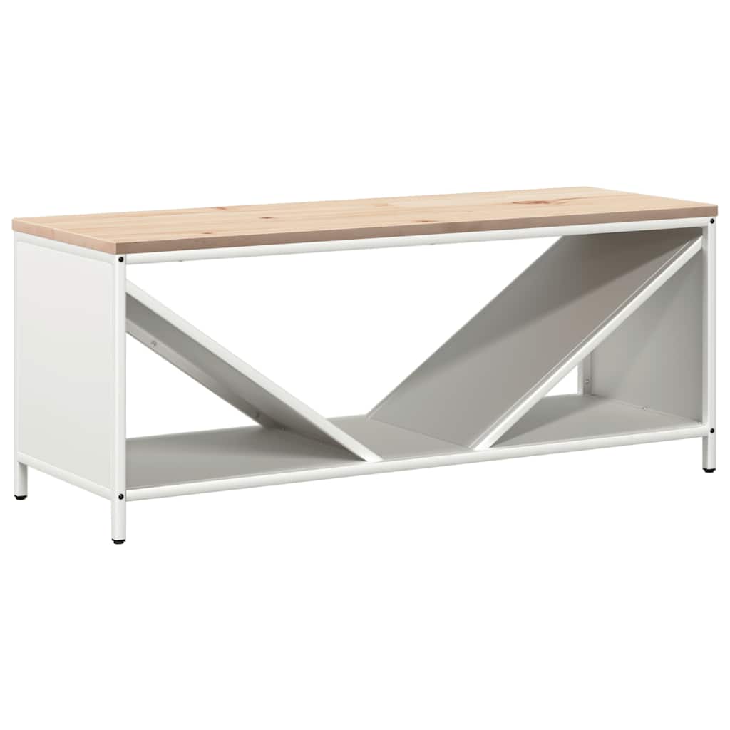 Rastrelliera per Legna da Ardere con Piano Bianca 100x40x60 cm