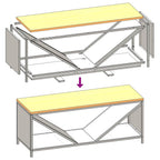 Rastrelliera per Legna da Ardere con Piano Bianca 100x40x60 cm