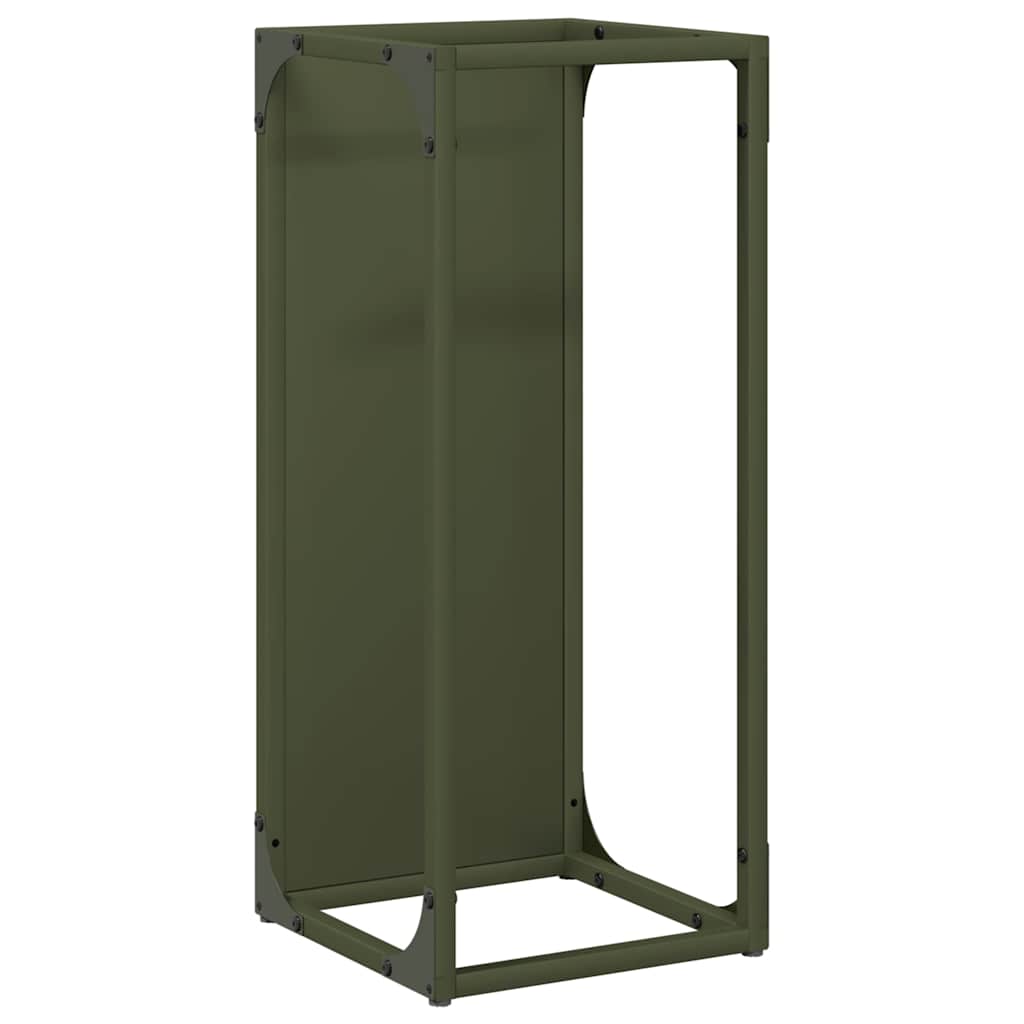 Rastrelliera per Legna da Ardere Verde Oliva 25x25x60 cm