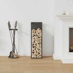 Rastrelliera per Legna da Ardere Nera 25x25x80 cm