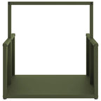 Rastrelliera per Legna da Ardere Verde Oliva 40x40x40 cm