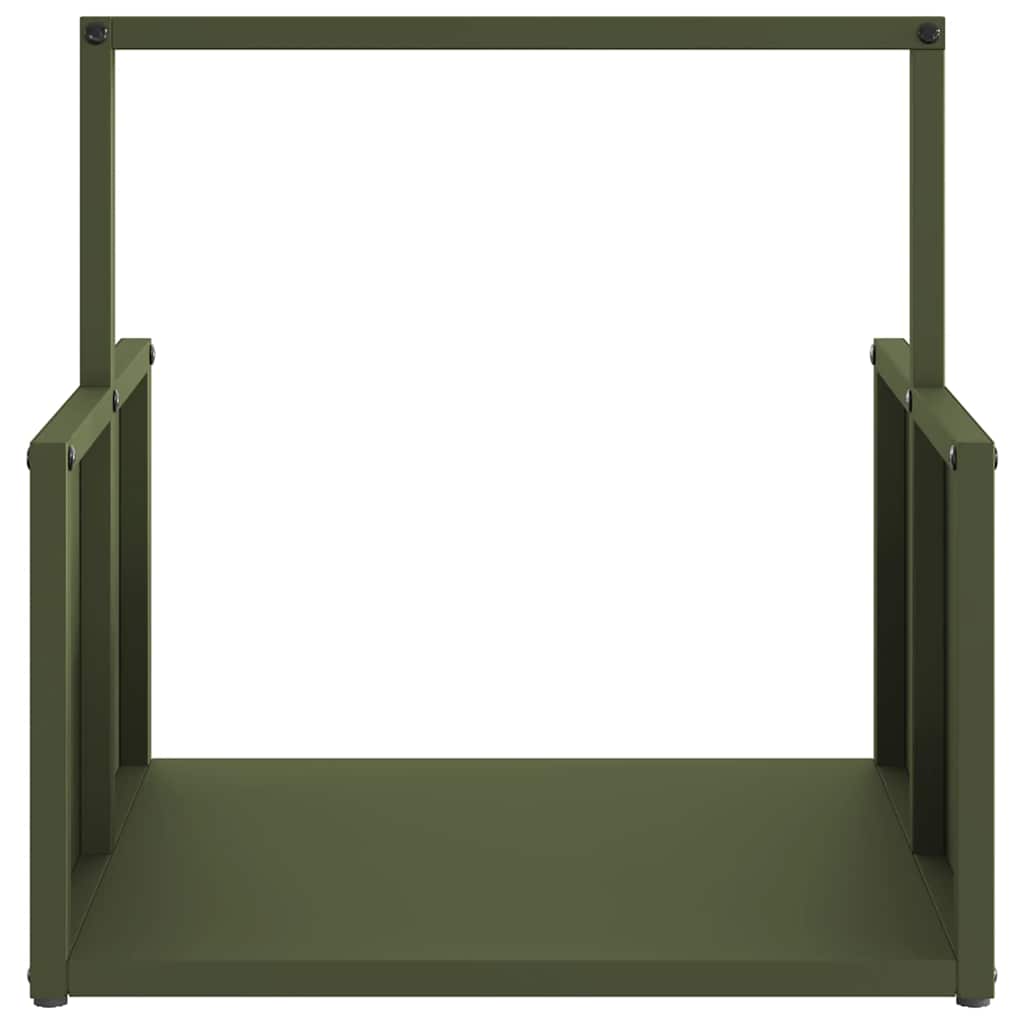 Rastrelliera per Legna da Ardere Verde Oliva 40x40x40 cm