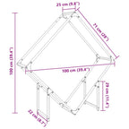 Rastrelliera per Legna da Ardere Nera 100x25x100 cm