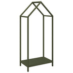 Rastrelliera per Legna da Ardere Verde Oliva 40x25x90 cm
