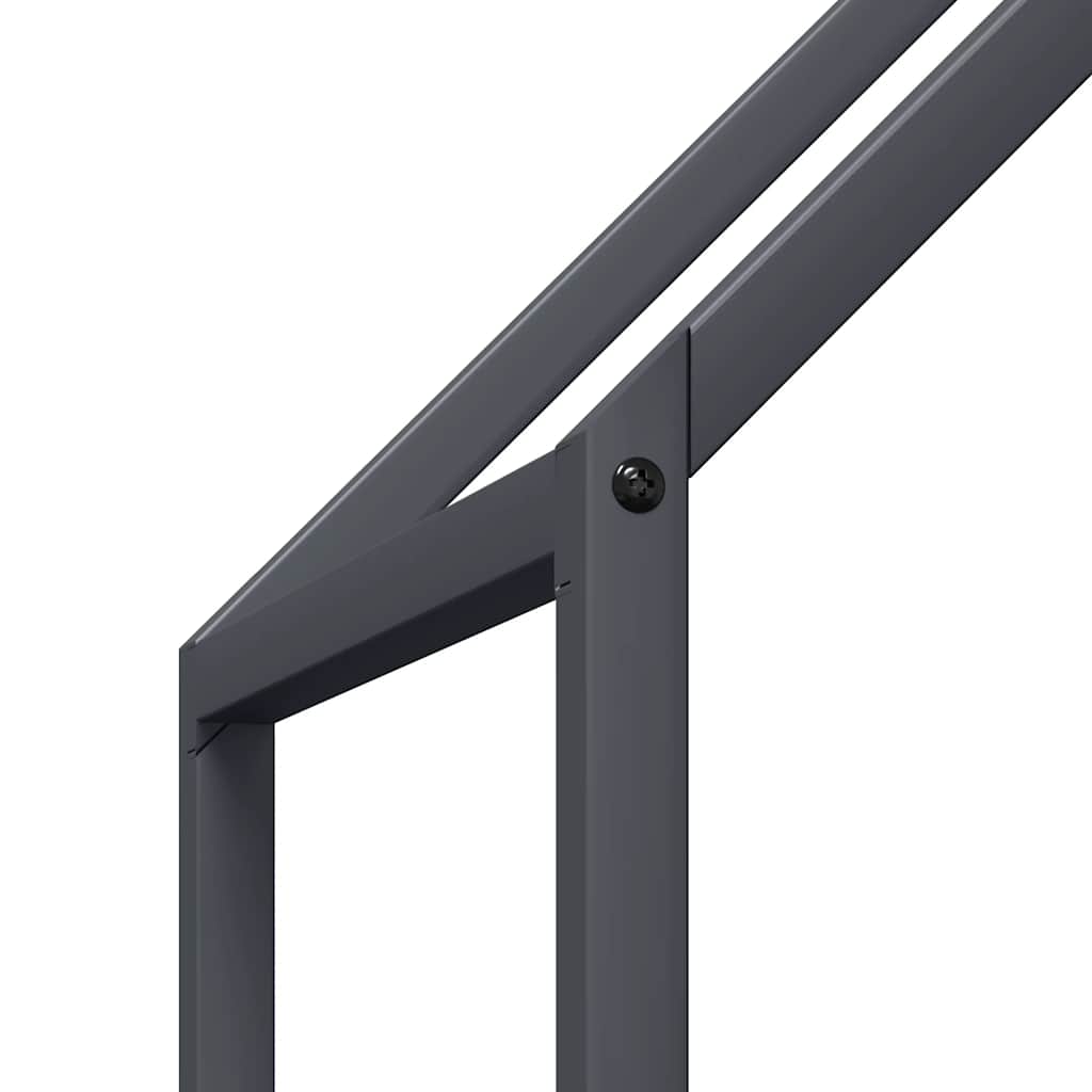 Rastrelliera per Legna da Ardere Antracite 60x25x60 cm