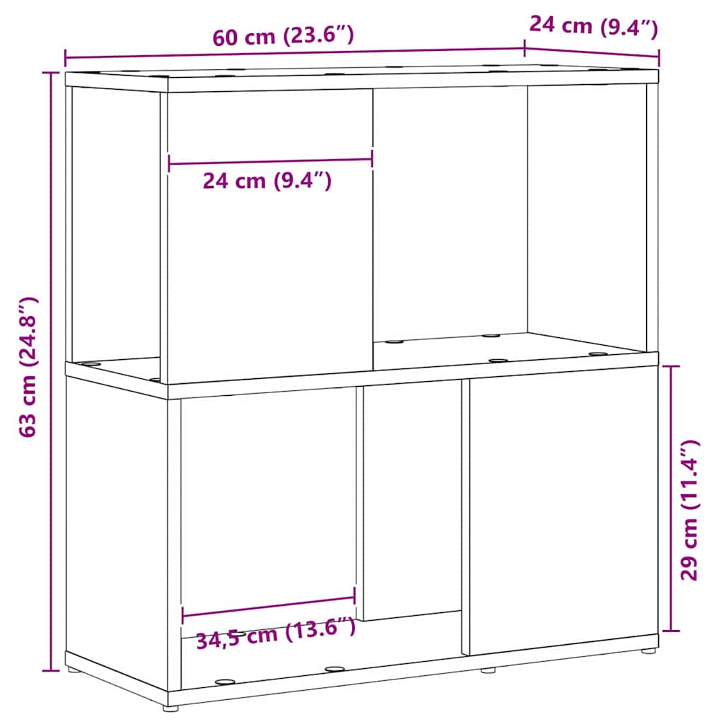 Set mobile TV Nero 60 x 24 x 63 cm Legno multistrato