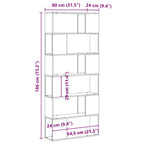 Set mobile TV Nero 80 x 24 x 186 cm Legno multistrato