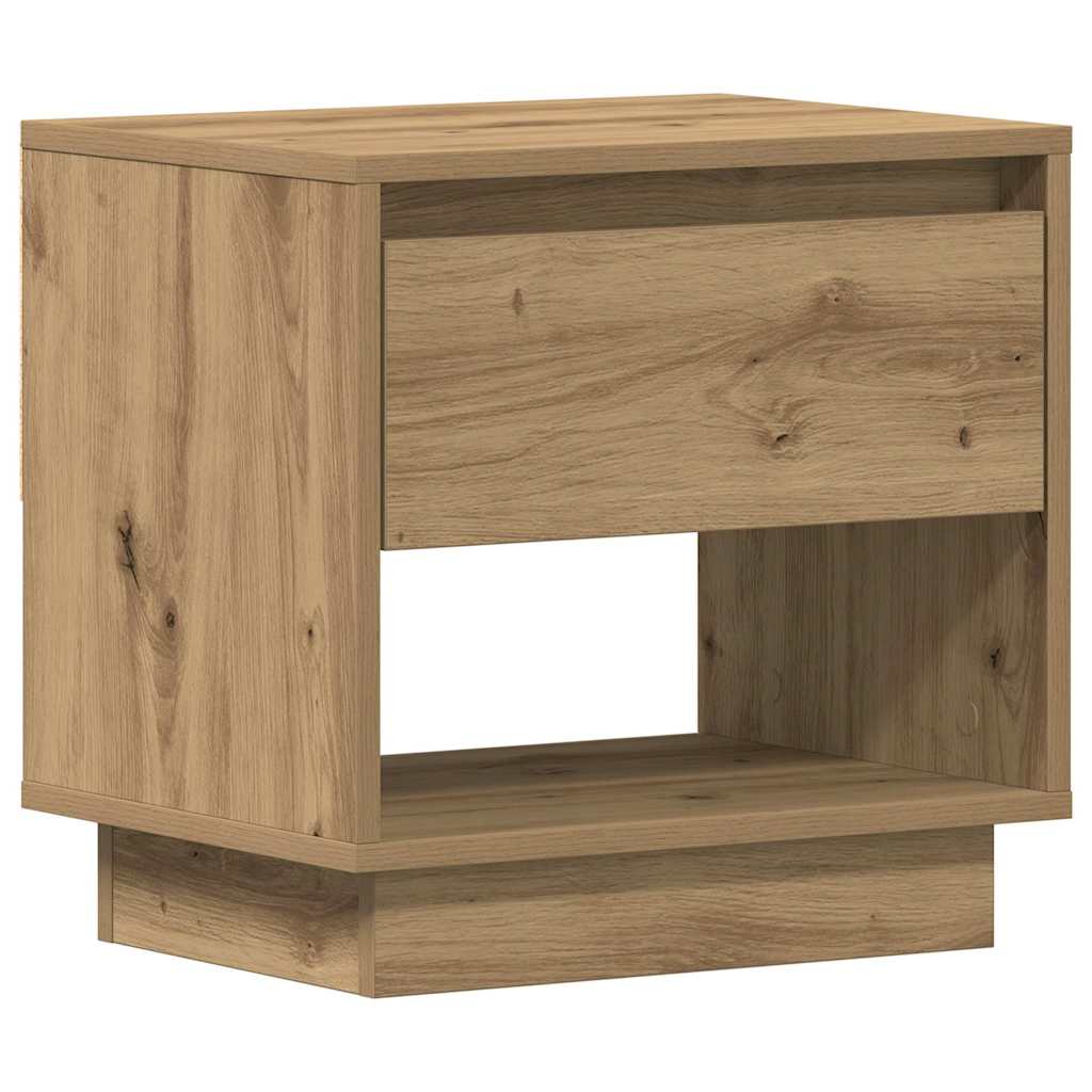 Comodino con cassetto 2 pcs Rovere artigianale 45 x 34 x 44 cm