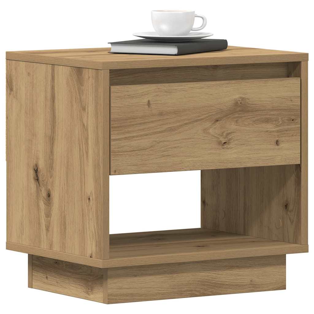 Comodino con cassetto 2 pcs Rovere artigianale 45 x 34 x 44 cm