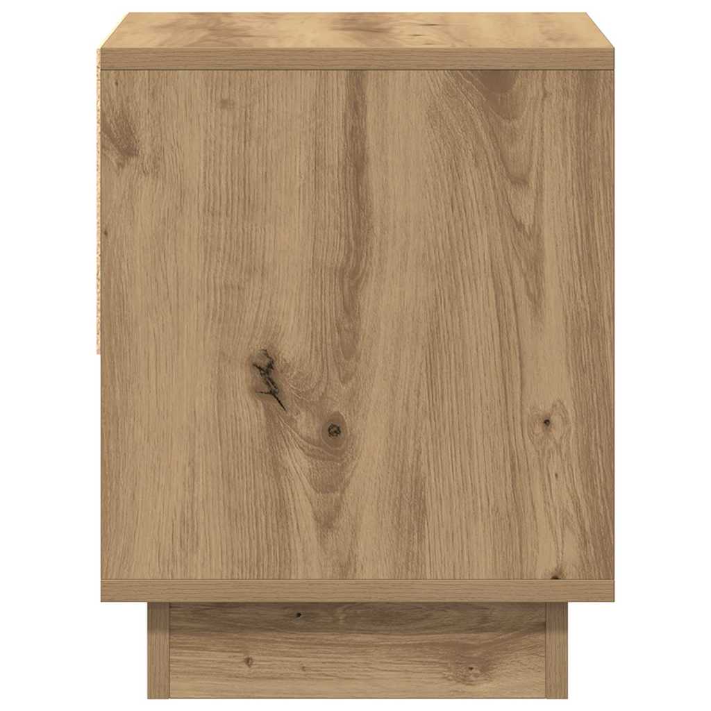 Comodino con cassetto 2 pcs Rovere artigianale 45 x 34 x 44 cm