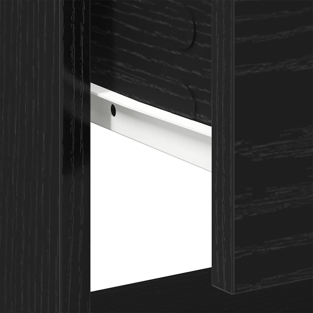 Comodino Rovere Nero 45 x 34 x 44 cm Legno multistrato