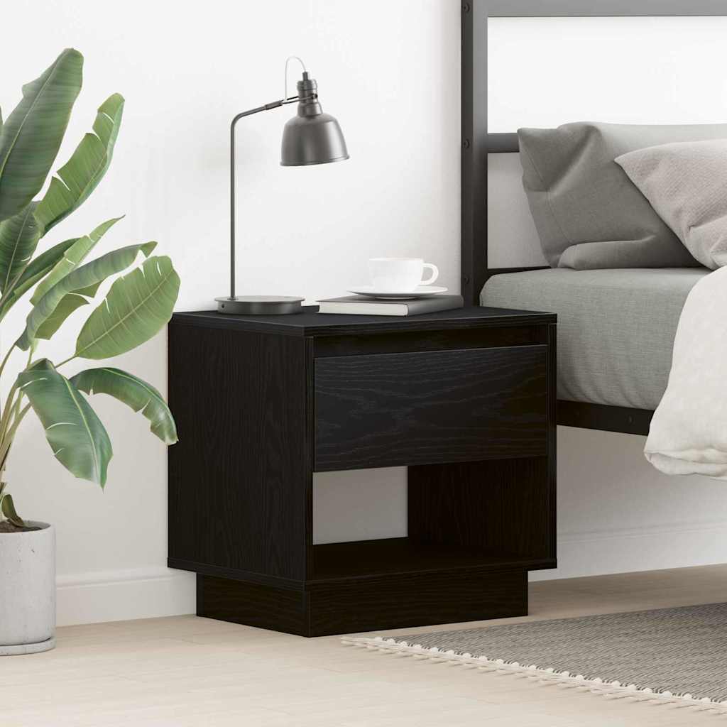 Comodino Rovere Nero 45 x 34 x 44 cm Legno multistrato
