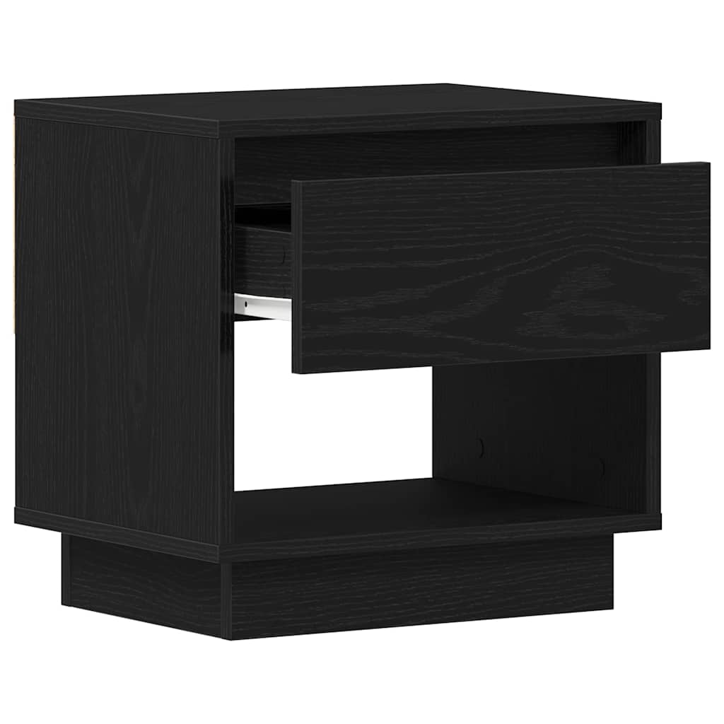 Comodino Rovere Nero 45 x 34 x 44 cm Legno multistrato