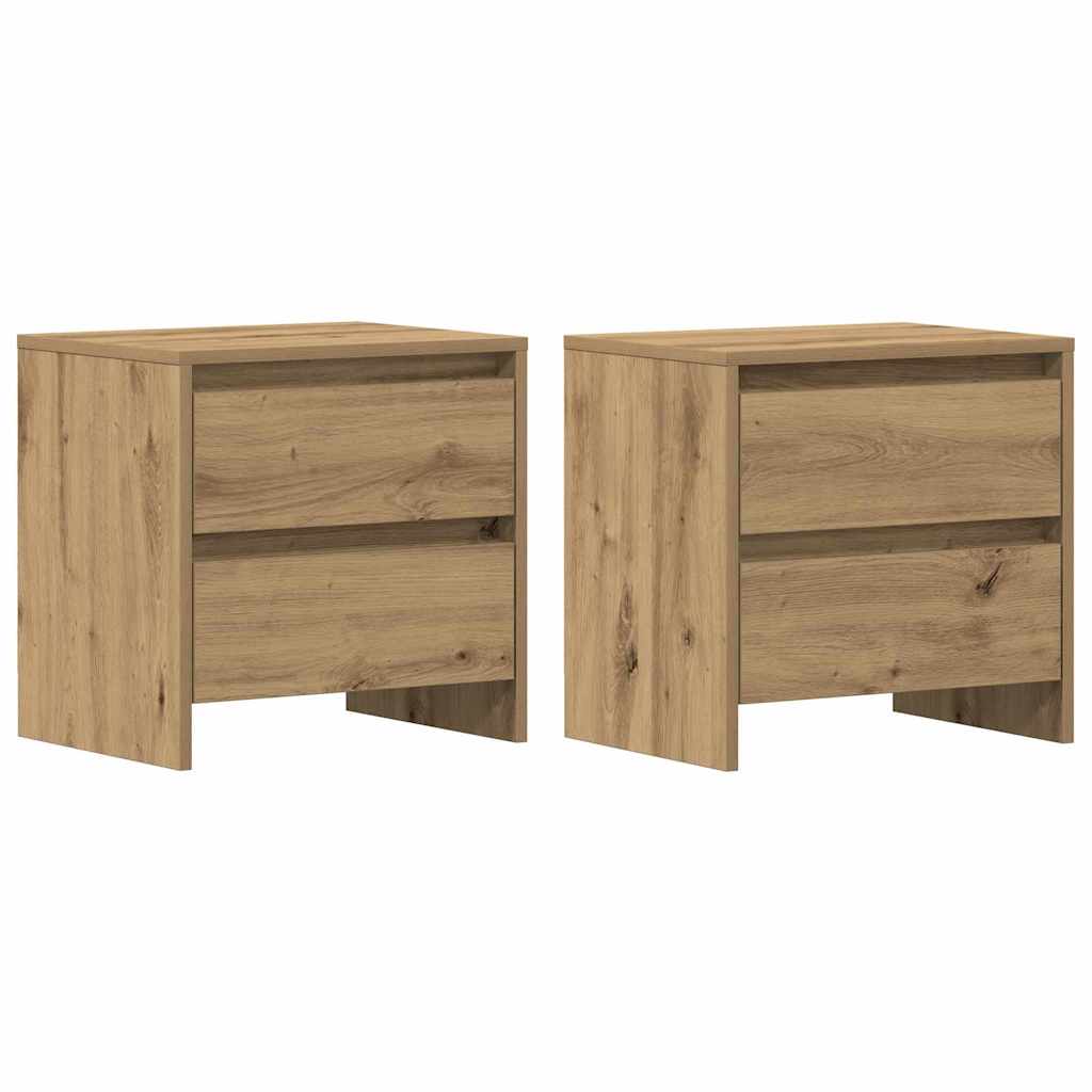 Armadio da Notte 2 pcs Rovere artigianale 45 x 34 x 44,5 cm