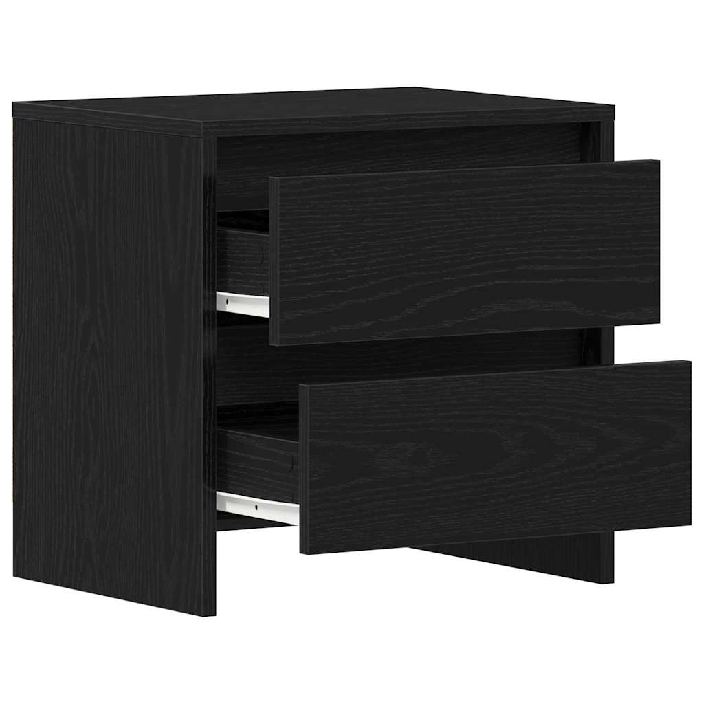 Armadio da Notte con cassetto Rovere Nero 45 x 34 x 44,5 cm