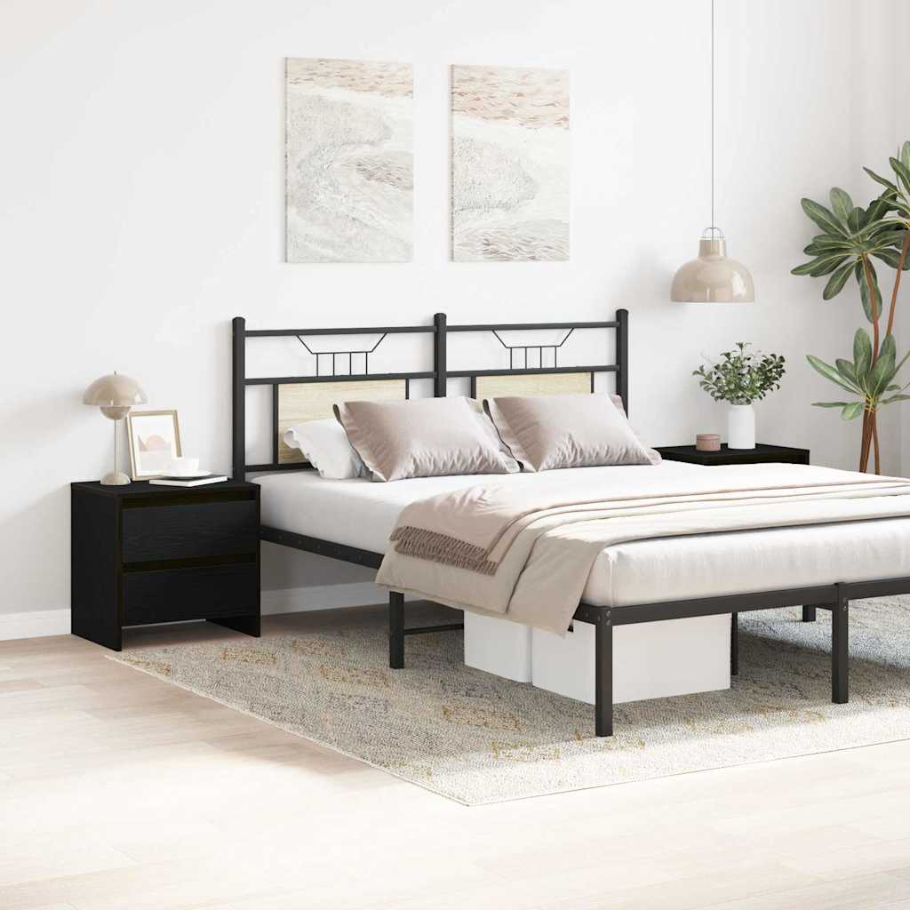 Armadio da Notte 2 pcs Rovere Nero 45 x 34 x 44,5 cm
