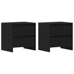 Armadio da Notte 2 pcs Rovere Nero 45 x 34 x 44,5 cm