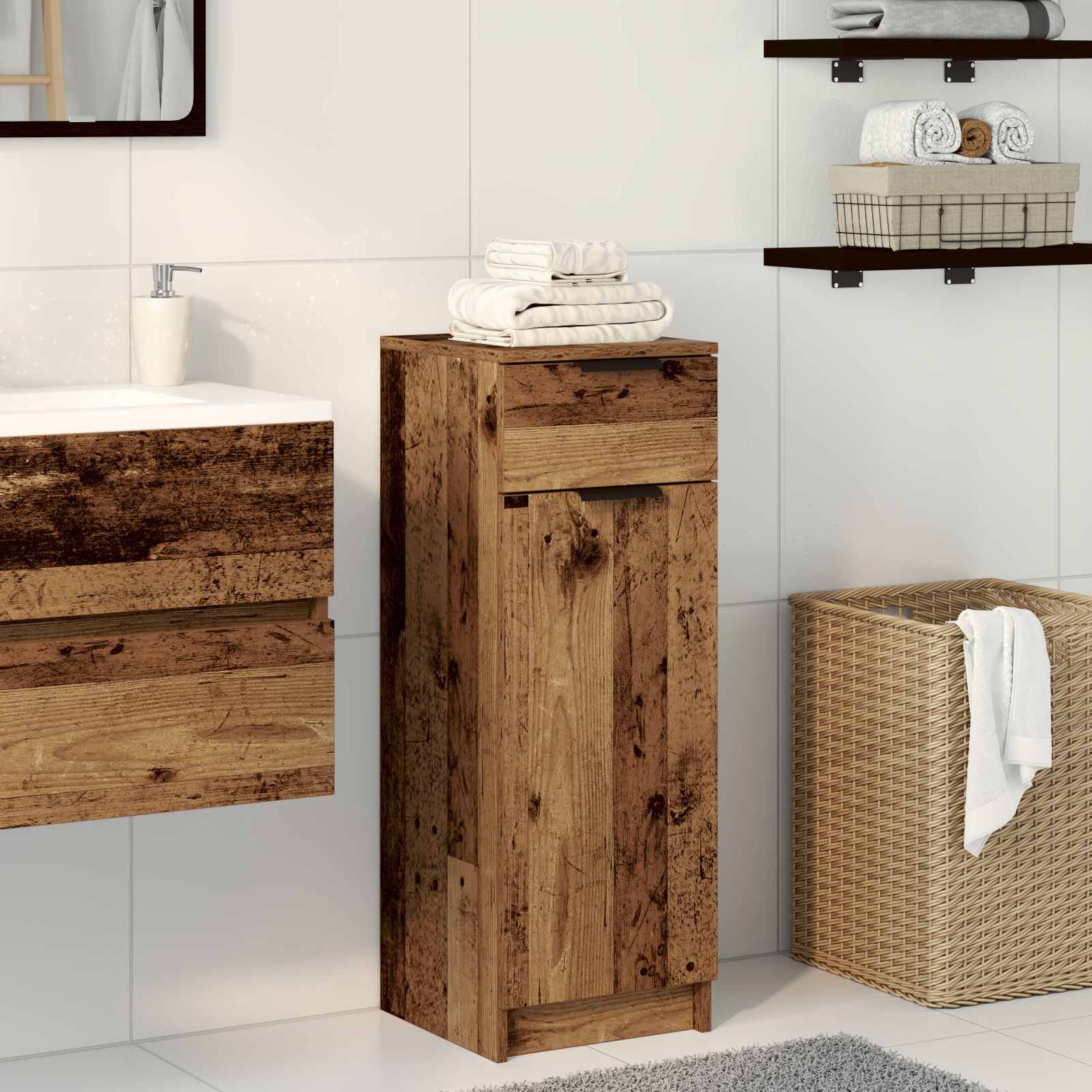 Mobile da Bagno Legno vecchio 32 x 34 x 90 cm Legno multistrato