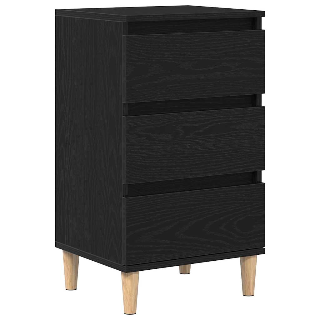 Armadio da Notte Rovere Nero 40 x 35 x 70 cm Legno multistrato