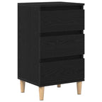 Armadio da Notte Rovere Nero 40 x 35 x 70 cm Legno multistrato