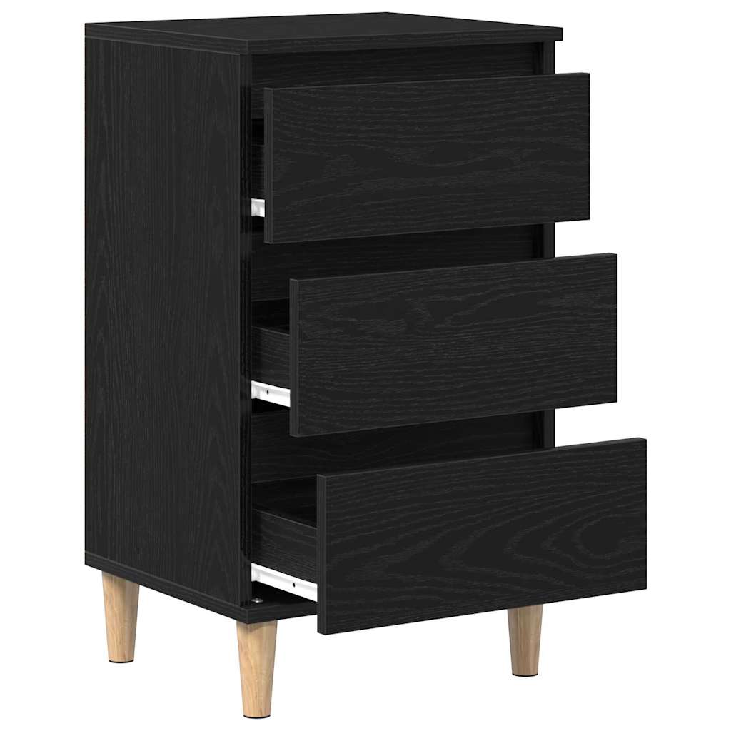 Armadio da Notte Rovere Nero 40 x 35 x 70 cm Legno multistrato