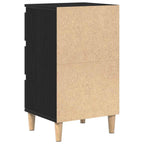 Armadio da Notte Rovere Nero 40 x 35 x 70 cm Legno multistrato