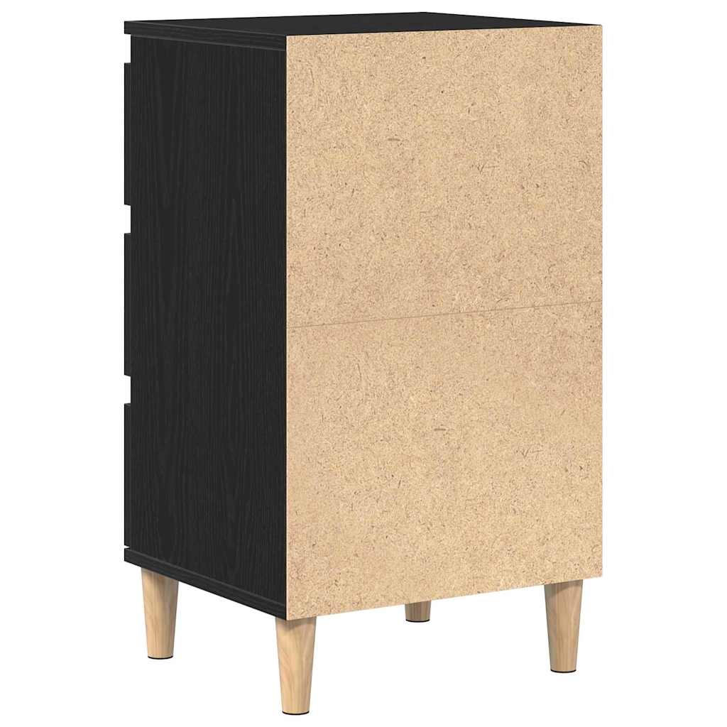 Armadio da Notte Rovere Nero 40 x 35 x 70 cm Legno multistrato