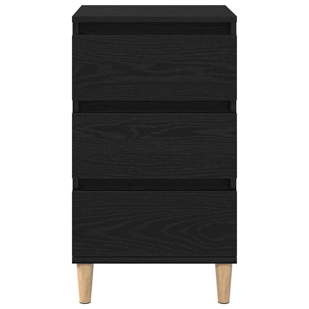 Armadio da Notte Rovere Nero 40 x 35 x 70 cm Legno multistrato
