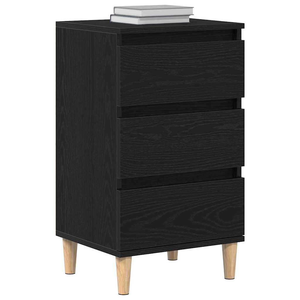 Armadio da Notte Rovere Nero 40 x 35 x 70 cm Legno multistrato